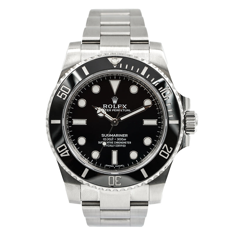 SOLD - Rolex Submariner 114060 40mm No Date B&P '19 Black Ceramic