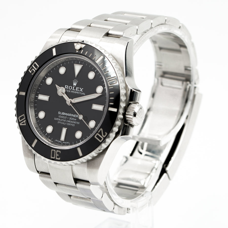 SOLD - Rolex Submariner 114060 40mm No Date B&P '19 Black Ceramic
