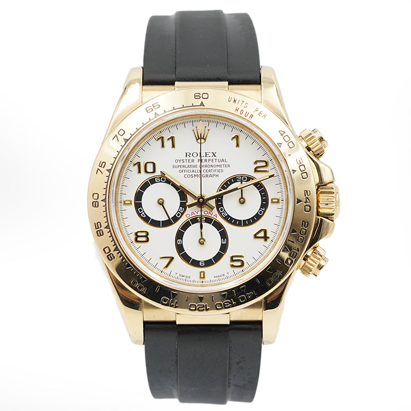 SOLD - 9/2/23 - Rolex Daytona 18k Yellow Gold Cosmograph White Dial 16518 '96