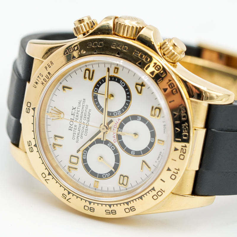 SOLD - 9/2/23 - Rolex Daytona 18k Yellow Gold Cosmograph White Dial 16518 '96