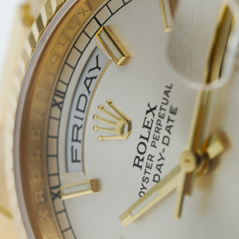 SOLD - Rolex President Day-Date 118238 18K Gold Silver Dial 2006
