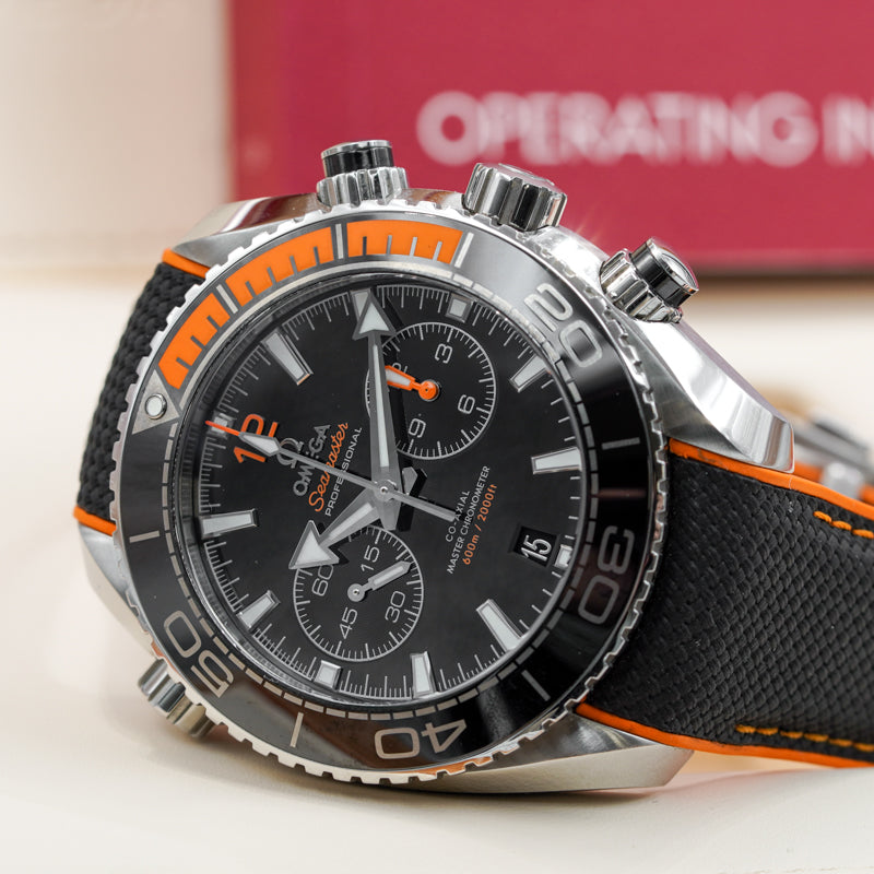 SOLD - Omega Planet Ocean Chronograph 215.32.46.51.01.001 Seamaster B&P Black & Orange