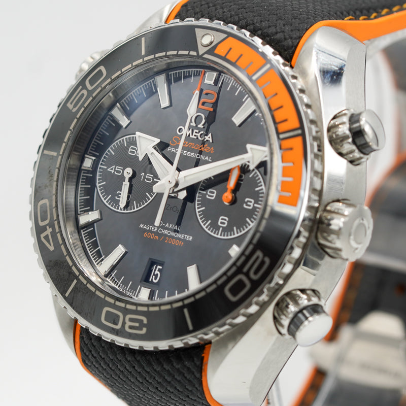 SOLD - Omega Planet Ocean Chronograph 215.32.46.51.01.001 Seamaster B&P Black & Orange