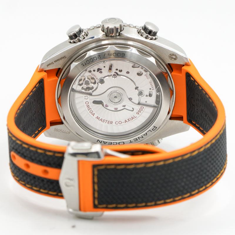 SOLD - Omega Planet Ocean Chronograph 215.32.46.51.01.001 Seamaster B&P Black & Orange