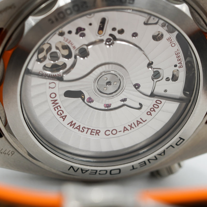 SOLD - Omega Planet Ocean Chronograph 215.32.46.51.01.001 Seamaster B&P Black & Orange