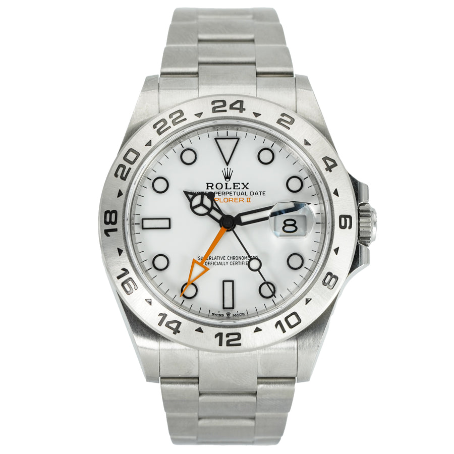 SOLD - 4/19/25 - Rolex Explorer II White 42mm 226570 B&P '23 Stainless Steel Polar Dial