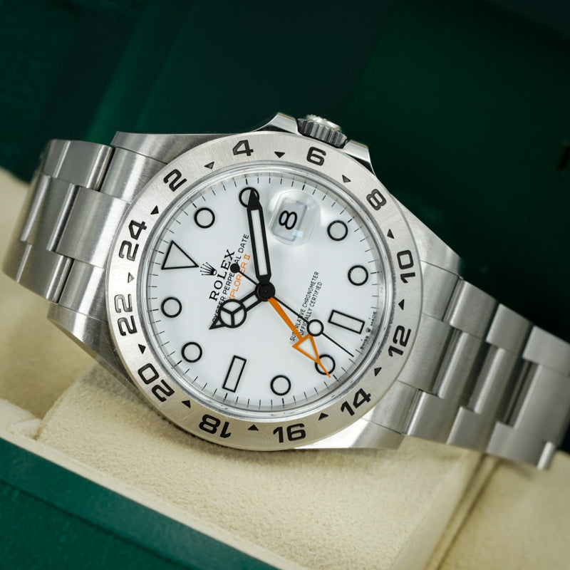 SOLD - 4/19/25 - Rolex Explorer II White 42mm 226570 B&P '23 Stainless Steel Polar Dial