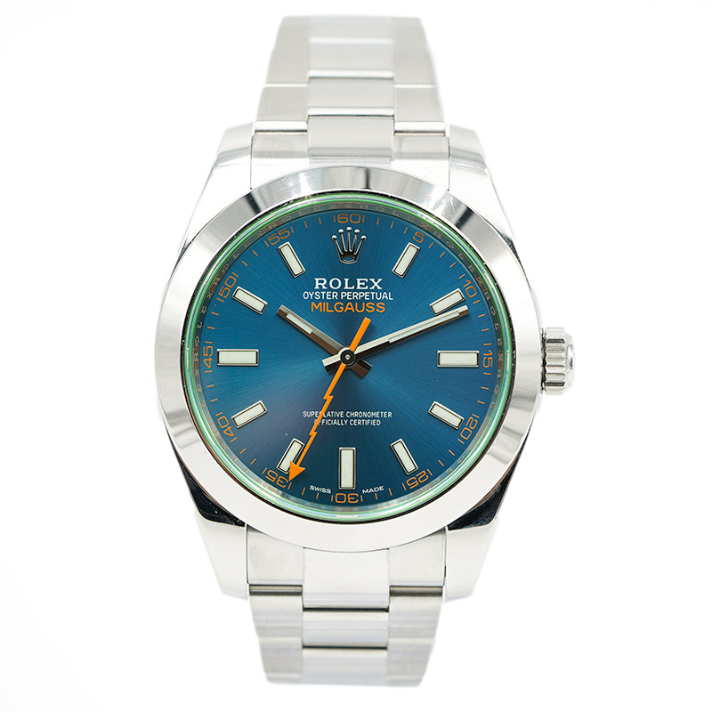 SOLD - 07/28/23 - Rolex Milgauss 116400GV Z-Blue Dial Green Sapphire Crystal 40mm