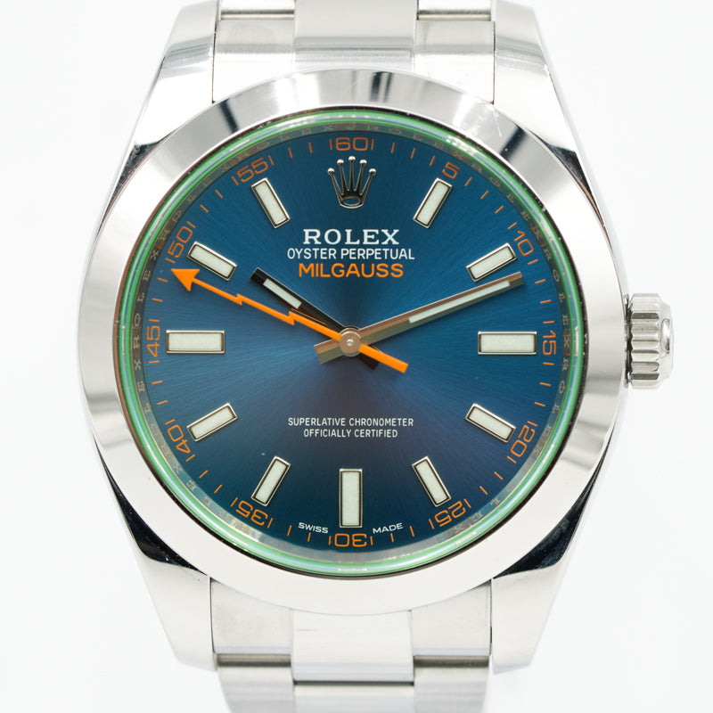 SOLD - 07/28/23 - Rolex Milgauss 116400GV Z-Blue Dial Green Sapphire Crystal 40mm