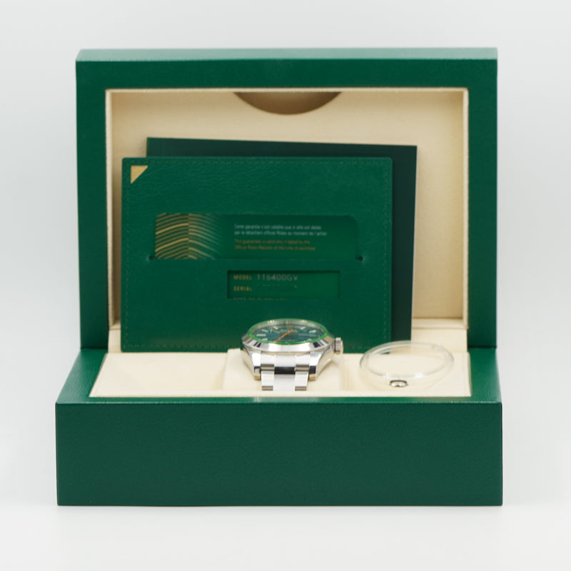 SOLD - 07/28/23 - Rolex Milgauss 116400GV Z-Blue Dial Green Sapphire Crystal 40mm