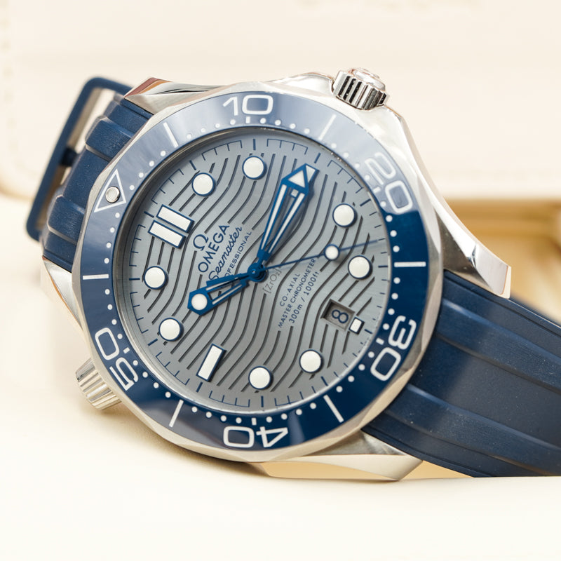 SOLD - Omega Seamaster Diver 300 Grey Dial 42mm Blue Rubber Strap 210.32.42.20.06.001