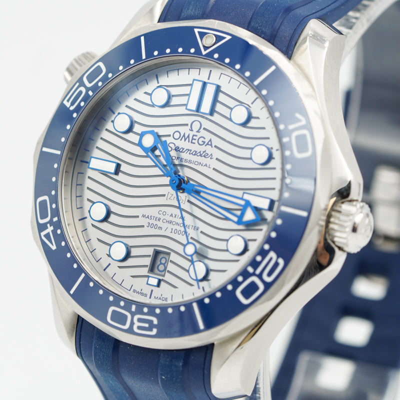 SOLD - Omega Seamaster Diver 300 Grey Dial 42mm Blue Rubber Strap 210.32.42.20.06.001