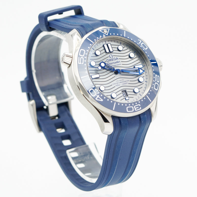 SOLD - Omega Seamaster Diver 300 Grey Dial 42mm Blue Rubber Strap 210.32.42.20.06.001