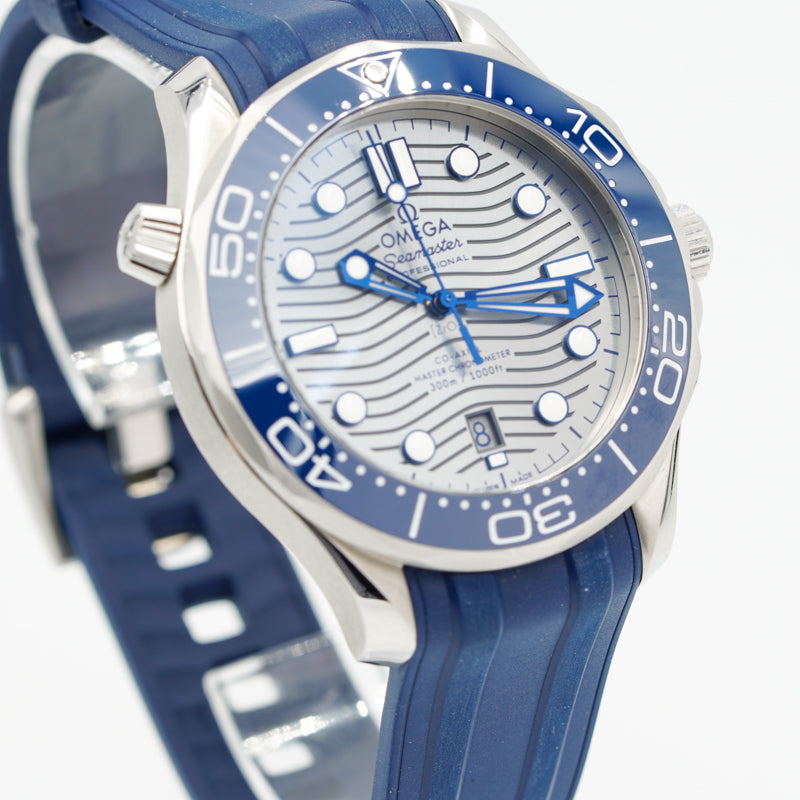 SOLD - Omega Seamaster Diver 300 Grey Dial 42mm Blue Rubber Strap 210.32.42.20.06.001
