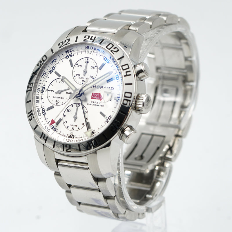 SOLD - Chopard Mille Miglia 158992-3002 GMT Chronograph White Dial B&P 2011