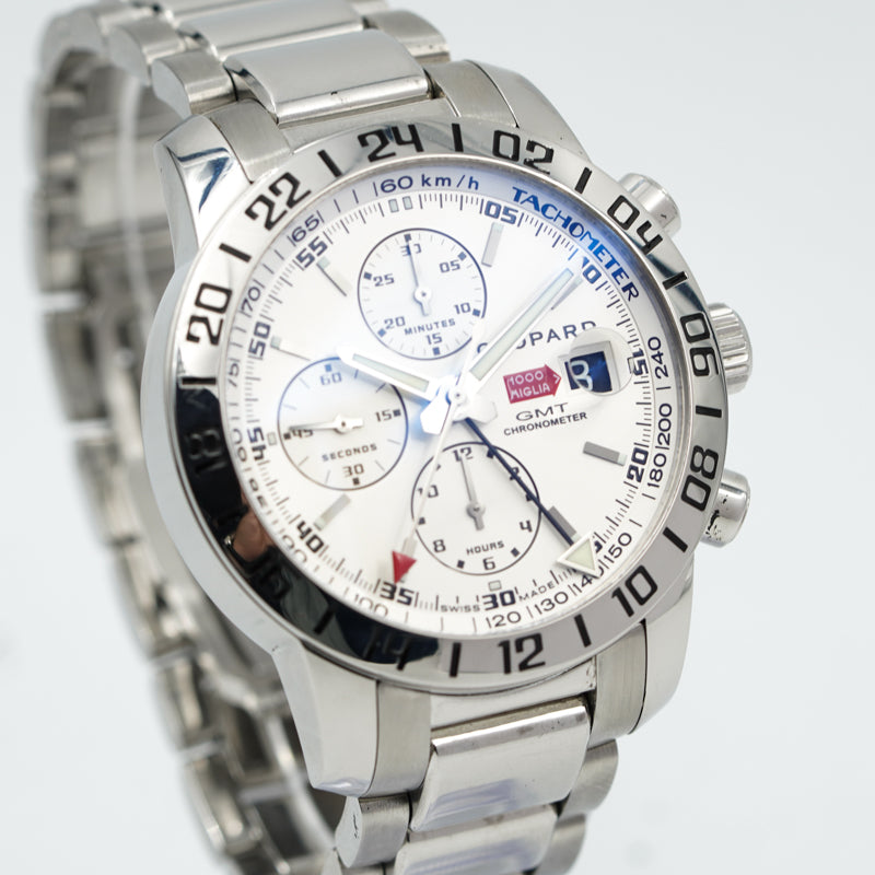 SOLD - Chopard Mille Miglia 158992-3002 GMT Chronograph White Dial B&P 2011