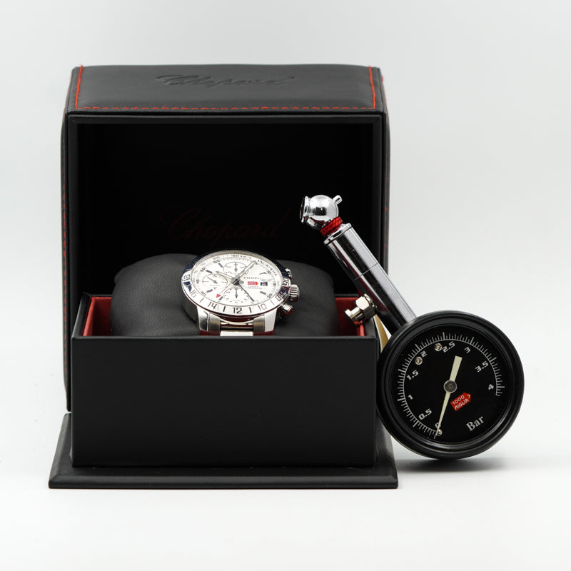 SOLD - Chopard Mille Miglia 158992-3002 GMT Chronograph White Dial B&P 2011