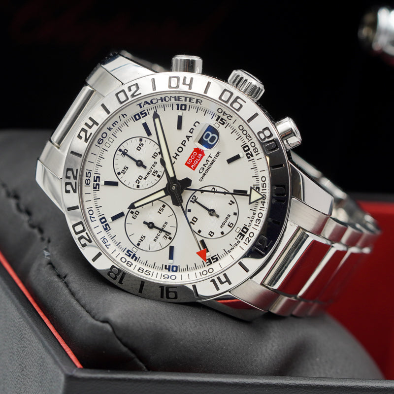 SOLD - Chopard Mille Miglia 158992-3002 GMT Chronograph White Dial B&P 2011