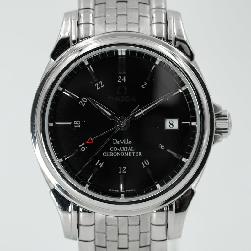 SOLD - 6/28/25 - Omega De Ville GMT 4533.51.00 Black Dial Stainless Steel 38.7mm B&P