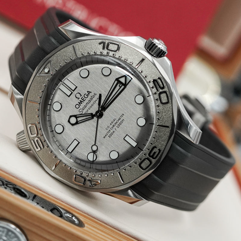 SOLD - 5/20/25 - Omega Seamaster Pro 300M 210.32.42.20.06.002 Silver Dial Rubber Strap B&P 2025