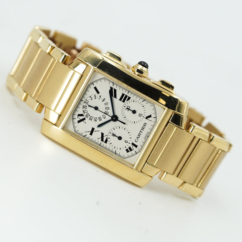 Cartier Tank Francaise Chronograph 18K Yellow Gold Quartz W50005R2