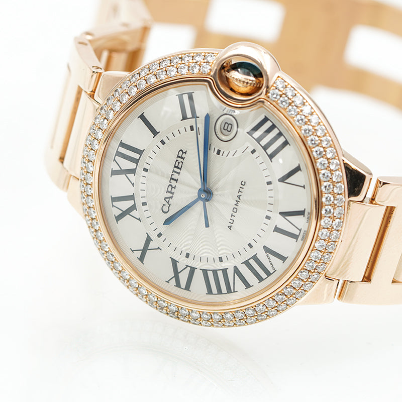 SOLD - 2/12/24 - Cartier Ballon Bleu Rose Gold 42mm Diamond Bezel WE9008Z3