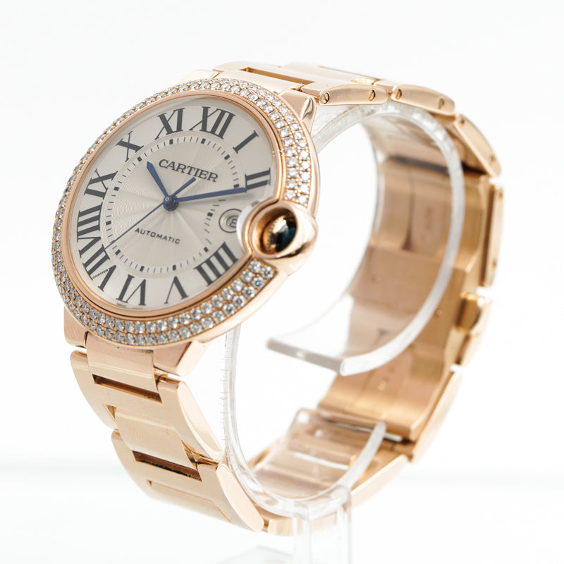 SOLD - 2/12/24 - Cartier Ballon Bleu Rose Gold 42mm Diamond Bezel WE9008Z3