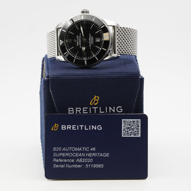 SOLD - 9/6/23 - Breitling Superocean Heritage AB2020121B1A1 B20 46mm Black Dial Rubber Strap