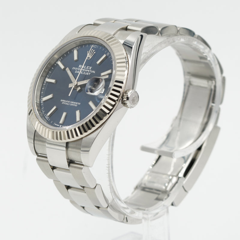 SOLD - 10/05/23 - Rolex Datejust 126334 Blue Dial 41mm Fluted Bezel B&P 2022