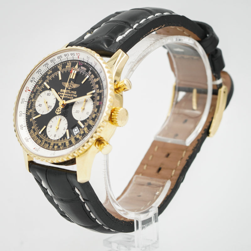SOLD - 10/23/23 - Breitling Navitimer K23322 18K Yellow Gold 43mm B&P 2005