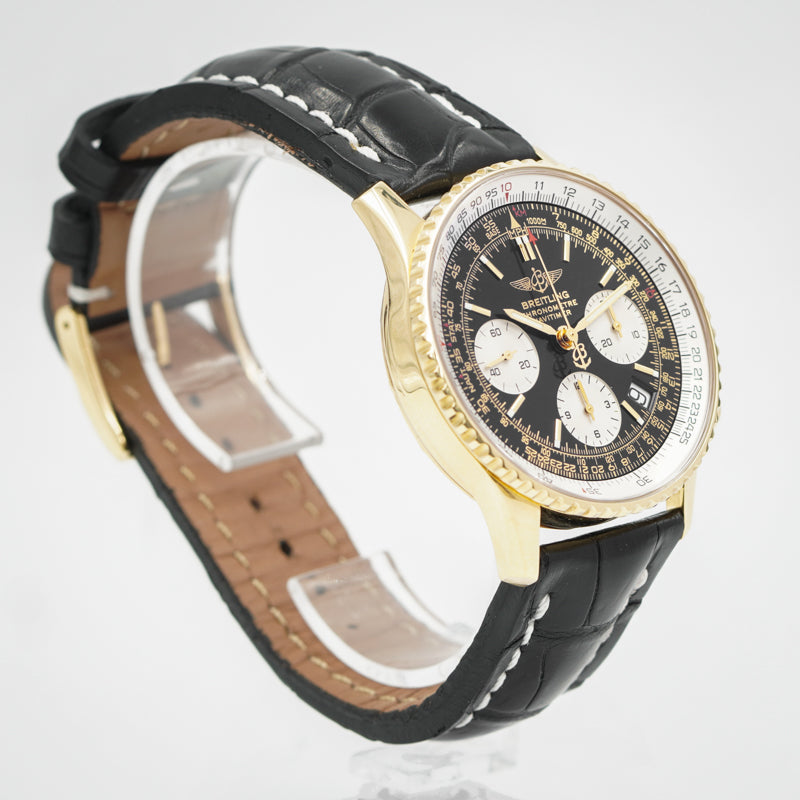SOLD - 10/23/23 - Breitling Navitimer K23322 18K Yellow Gold 43mm B&P 2005