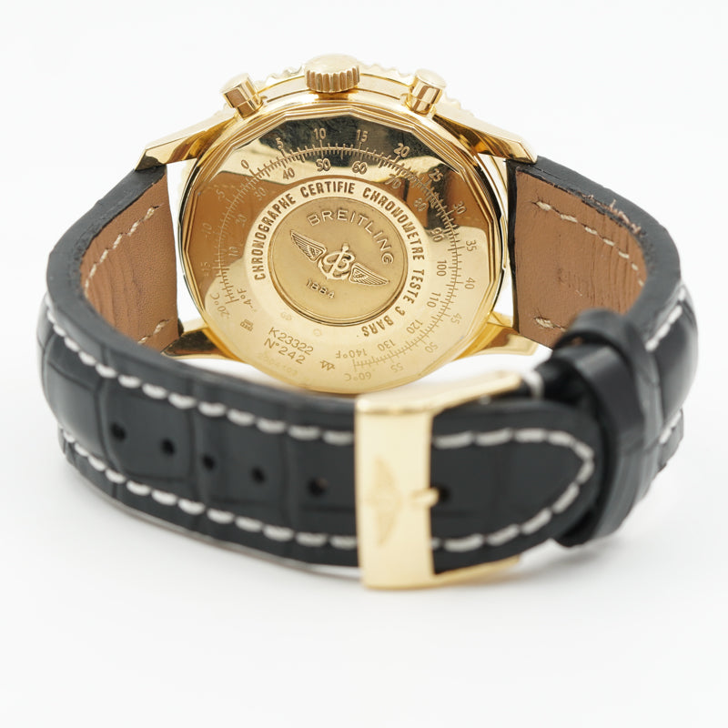 SOLD - 10/23/23 - Breitling Navitimer K23322 18K Yellow Gold 43mm B&P 2005