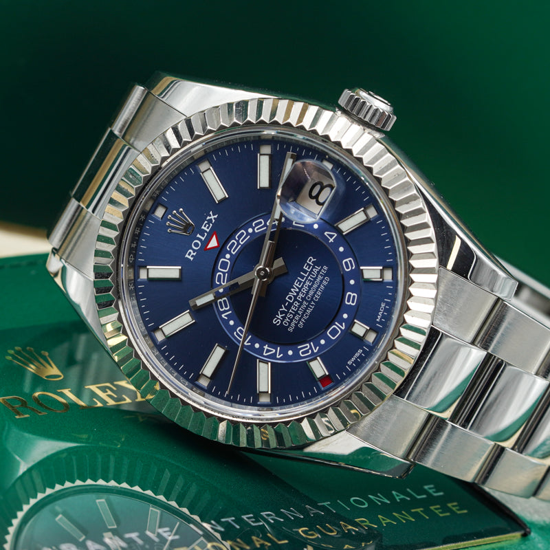 SOLD - 9/25/23 - Rolex Blue Sky-Dweller 326934 B&P '22 GMT 42mm