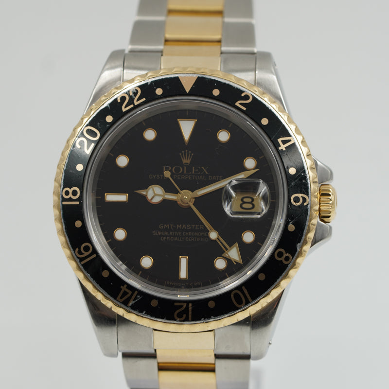 SOLD - 7/10/24 - Rolex GMT Master II 16713 Two-Tone Circa 1994 w. Box 40mm