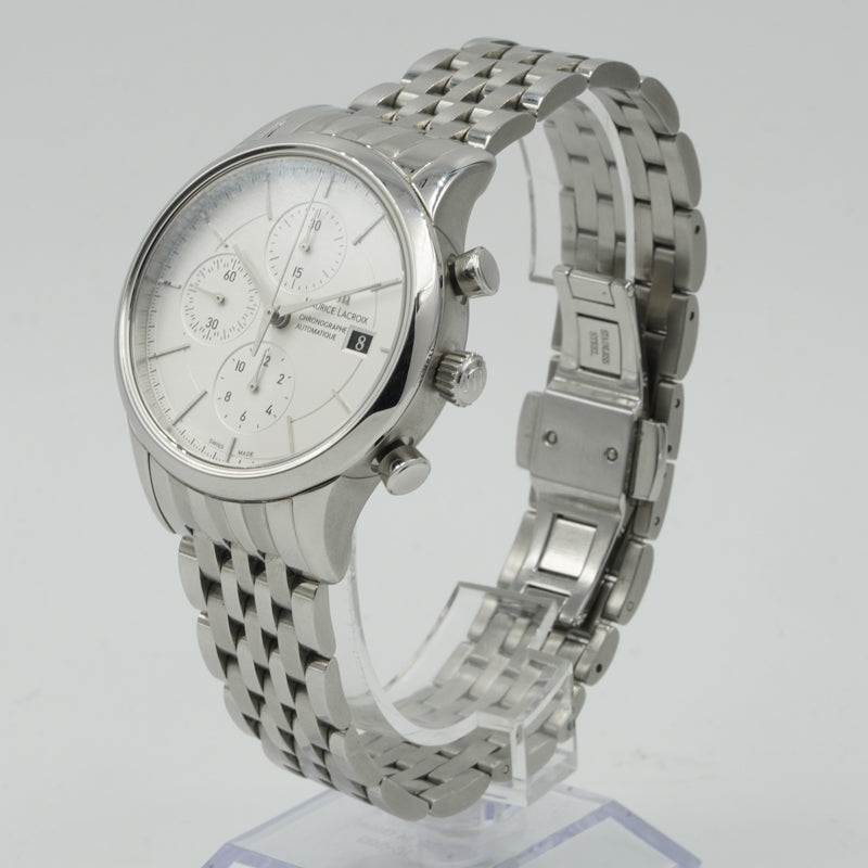 SOLD - 11/20/24 - Maurice Lacroix Classic Chronograph LC6058 White Dial B&P