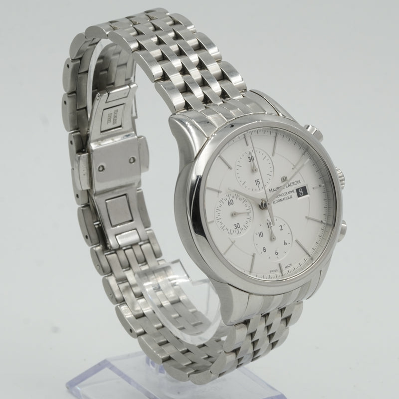 SOLD - 11/20/24 - Maurice Lacroix Classic Chronograph LC6058 White Dial B&P