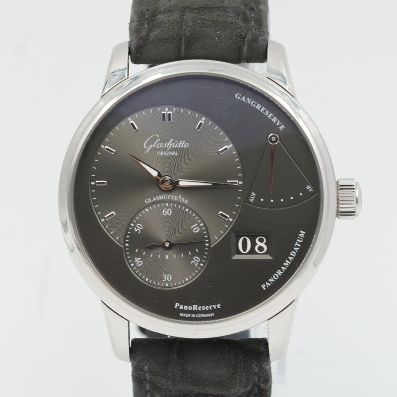 SOLD - 12/01/23 - Glashütte Original Panoreserve Stainless Steel on Strap B&P '21 1-65-01-23-12-04