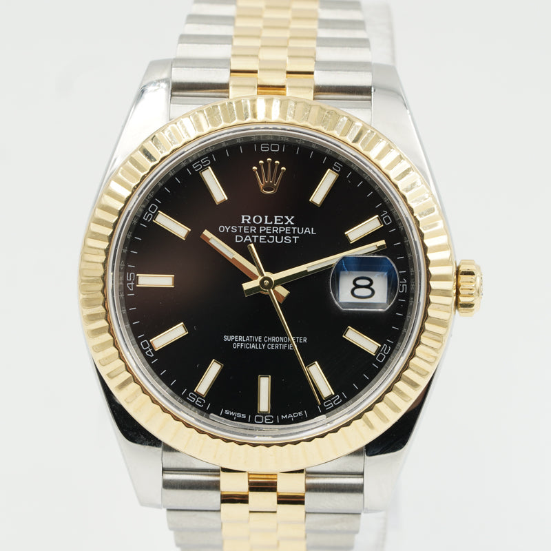 SOLD - 11/28/23 - Rolex 126333 Datejust 41mm Two-Tone Gold & Steel W/Box Black Dial