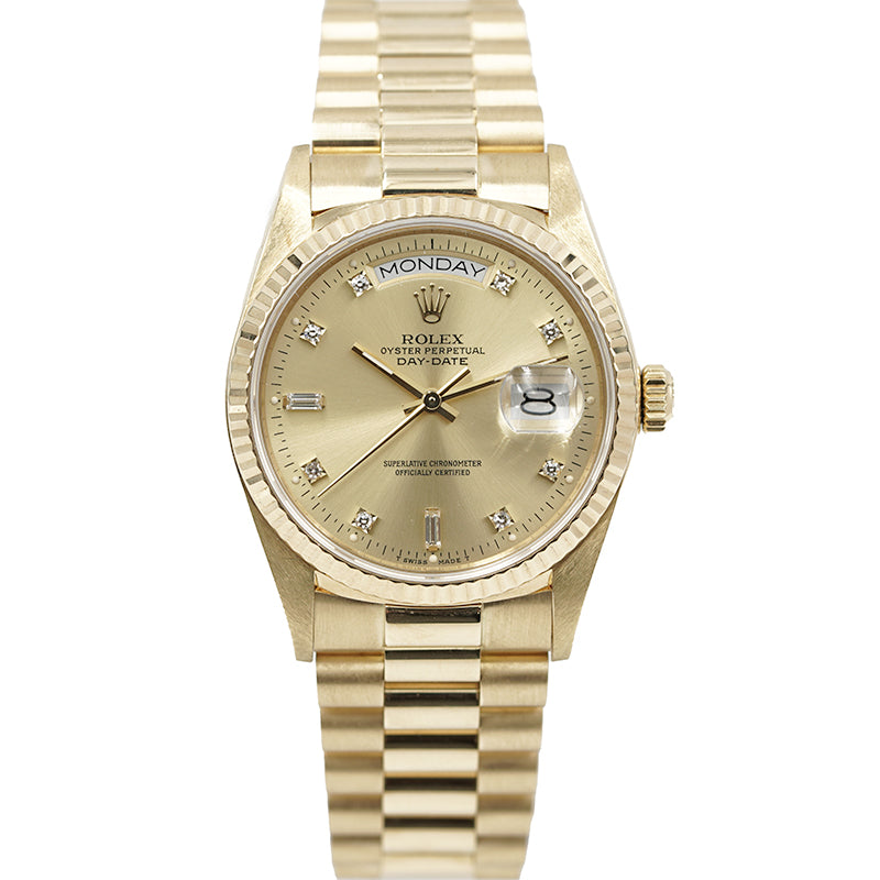 SOLD - 12/8/24 - Rolex Day-Date President 18038 18K Yellow Gold 1987 Box and Book