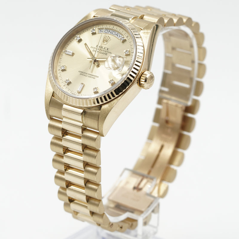 SOLD - 12/8/24 - Rolex Day-Date President 18038 18K Yellow Gold 1987 Box and Book
