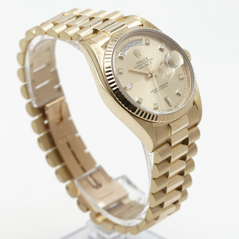 SOLD - 12/8/24 - Rolex Day-Date President 18038 18K Yellow Gold 1987 Box and Book