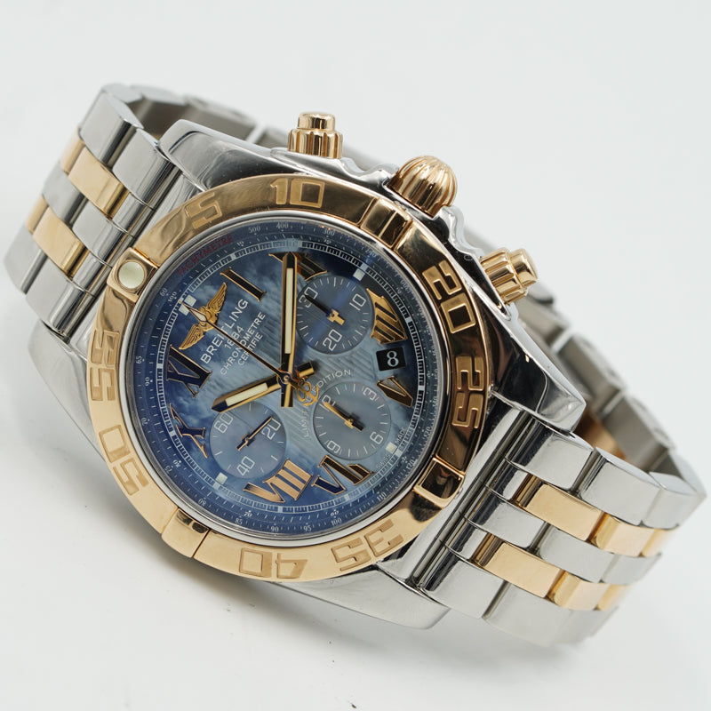 SOLD - 11/20/23 - Breitling Chronomat Ltd. Ed. of 250 CB01101 Mother of Pearl Gold & Steel 44mm