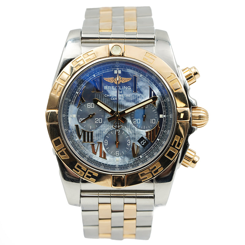 SOLD - 11/20/23 - Breitling Chronomat Ltd. Ed. of 250 CB01101 Mother of Pearl Gold & Steel 44mm