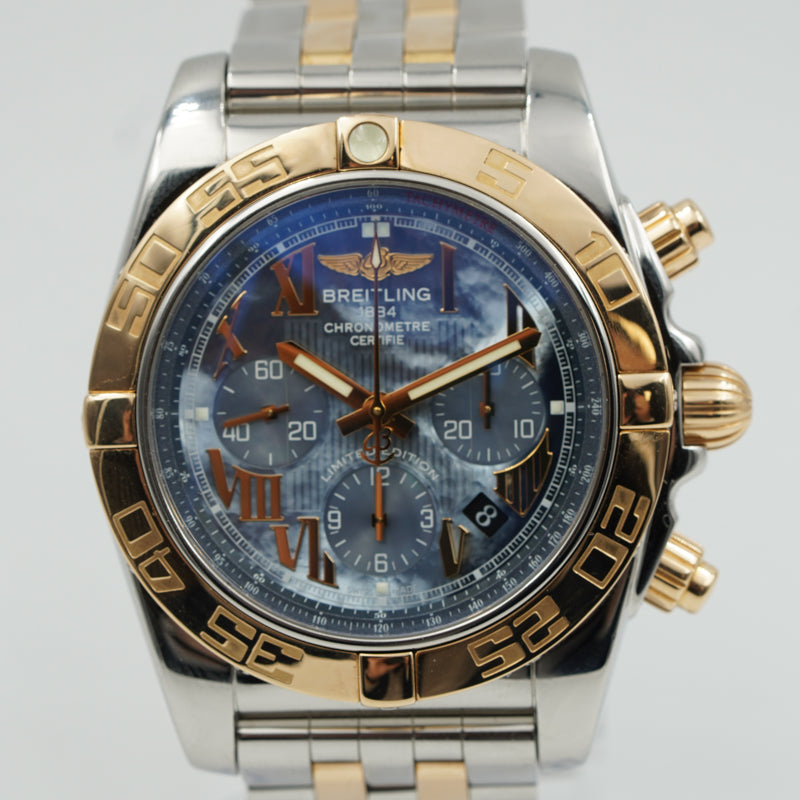 SOLD - 11/20/23 - Breitling Chronomat Ltd. Ed. of 250 CB01101 Mother of Pearl Gold & Steel 44mm