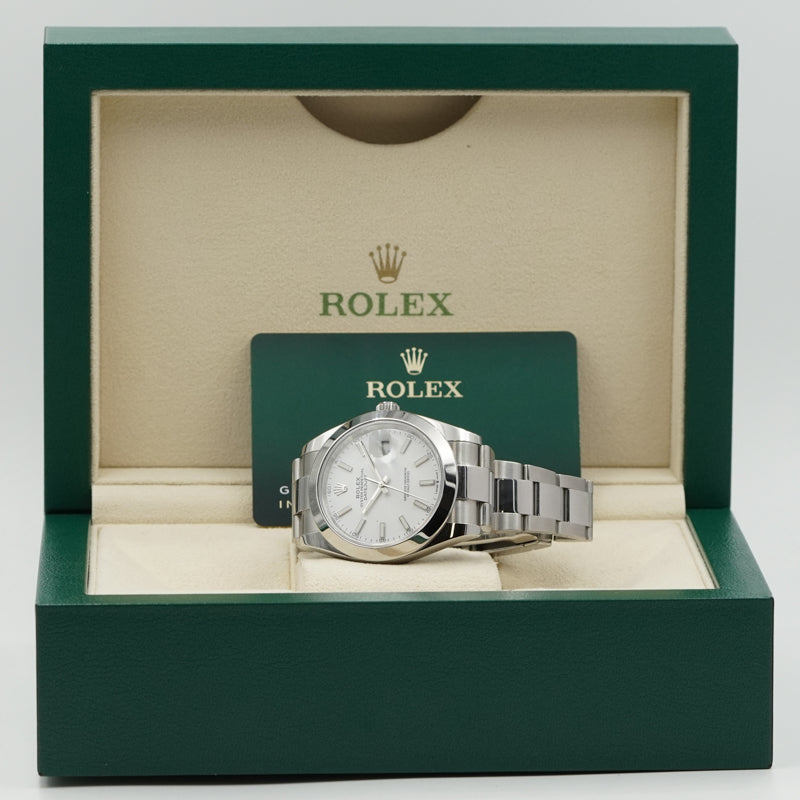 Rolex Datejust 126300 Smooth Bezel White Dial 41mm B&P 2023