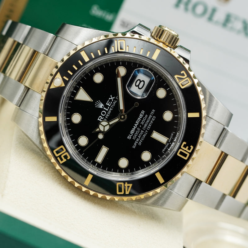 SOLD - 11/22/24 - Rolex Submariner 116613LB Two Tone Black Dial 40mm B&P 2019