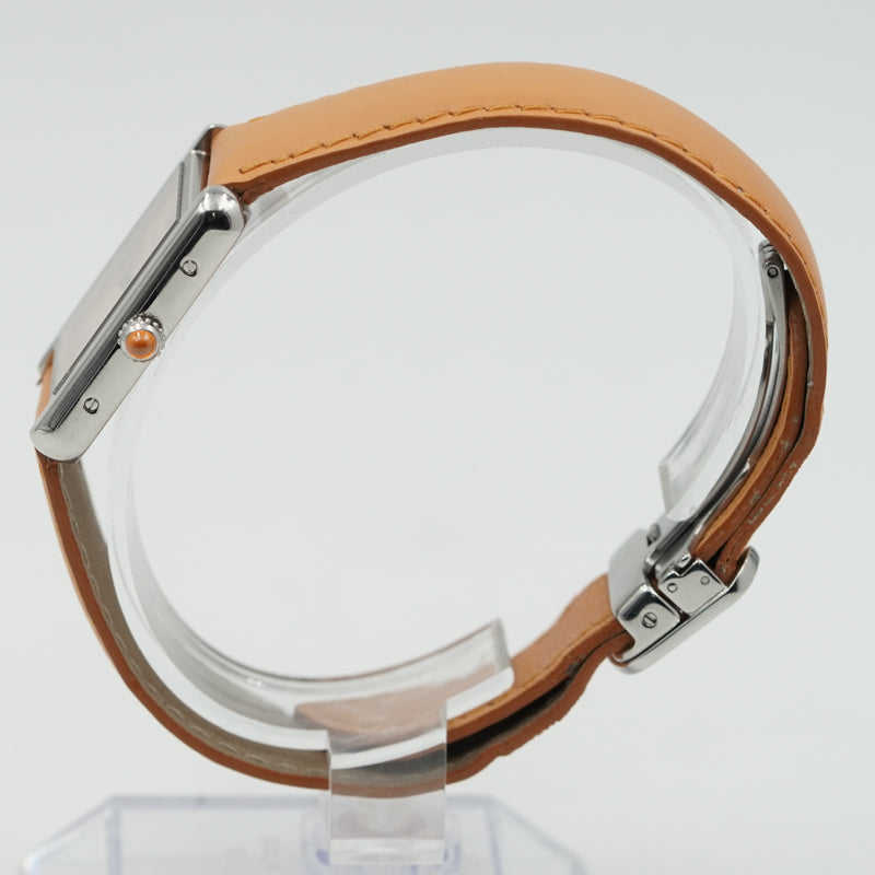 SOLD - 10/2/24 - Cartier Tank Solo Orange W1019455 Stainless Steel Orange Strap w. Box Limited Ed