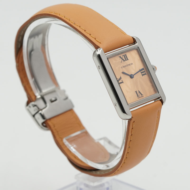 SOLD - 10/2/24 - Cartier Tank Solo Orange W1019455 Stainless Steel Orange Strap w. Box Limited Ed