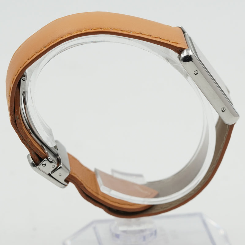 SOLD - 10/2/24 - Cartier Tank Solo Orange W1019455 Stainless Steel Orange Strap w. Box Limited Ed