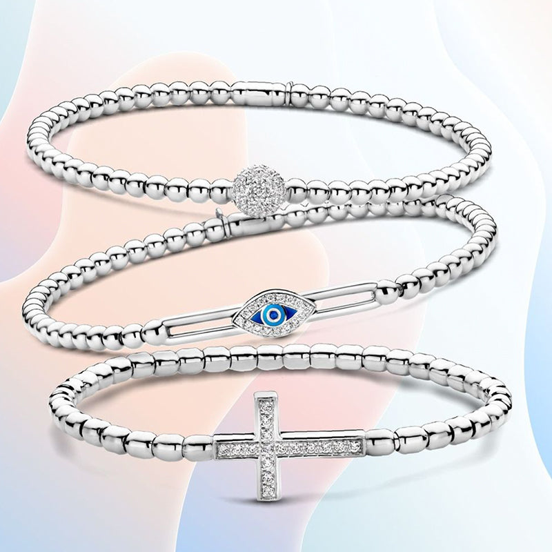 Hulchi Belluni 18K Yellow Gold 0.30ctw Diamond Station Stretch Bracelet- 20345M-YW